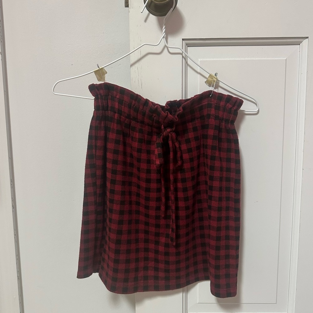 Chic Red and Black Plaid Mini Skirt